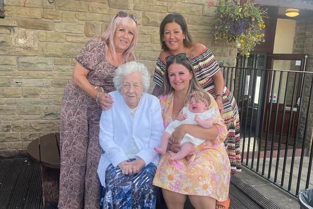 The family made the four hour car journey so baby Kyla could meet her great-great grandmother.