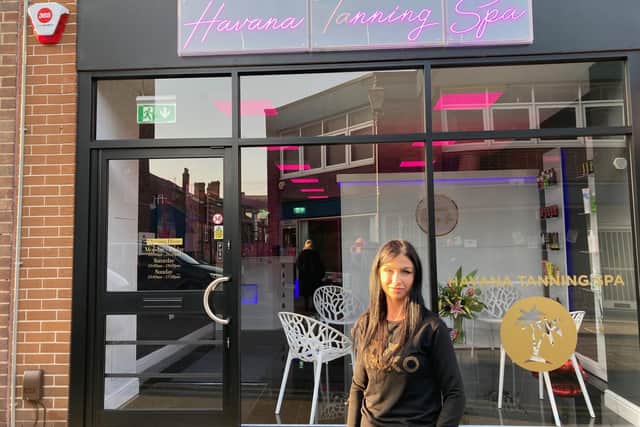 Violet Ruszczynska, owner of Havana Tanning Spa, had the windows of her shop smashed during an attempted break-in at her premises on Cross Street.