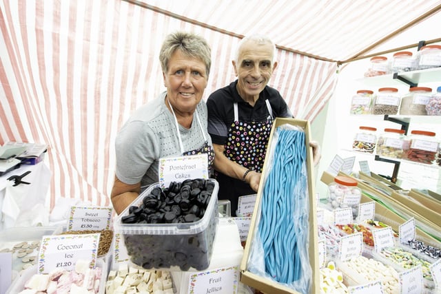 Vendors Jennifer and Terry Clarkson with their liquorice stall in 2015.