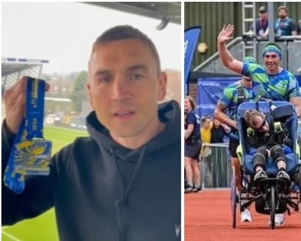 Kevin Sinfield CBE reveals the 2024 finisher’s medal in a video at AMT Headingley Rugby Stadium.