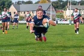 Sam Gilbert scores Pontefract's first try. Pic: Jonathan Buck