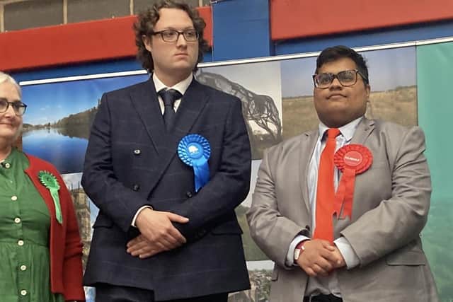 Shabaan Saleem (right), won Wakefield South ward for Labour by 58 votes at the local elections on Friday May 3, 2024.