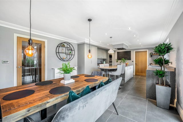 The contemporary open plan interior is ideal for families, and for entertaining.