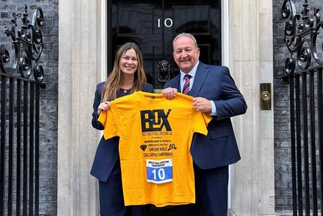Ms Botterill and Duncan Smith, President, Gawthorpe Maypole Committee
