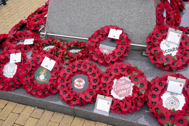 The Castleford War Memorial on Remembrance Sunday.