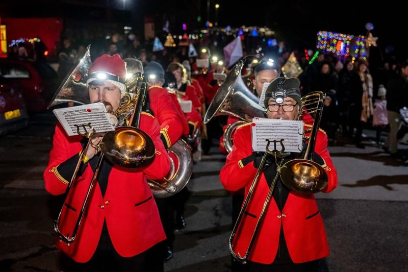 Holmfirth’s Hade Edge Brass Band provided traditional coal mining music.