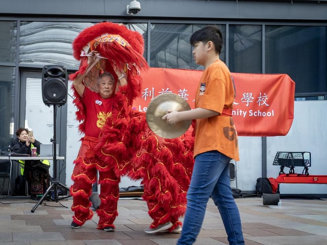 The lion dance is believed to bring good luck and fortune.
