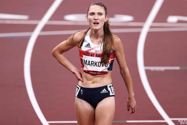Amy-Eloise Markovc finished second in the 5,000m at the UK Championships. (Photo by Ryan Pierse/Getty Images)