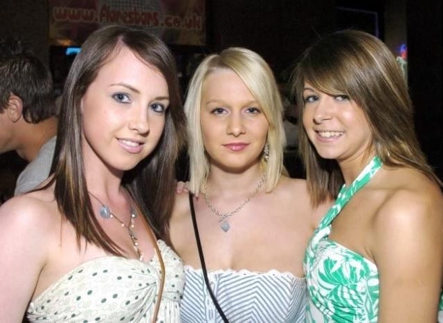 Hannah, Carrie and Katie outside Flares.