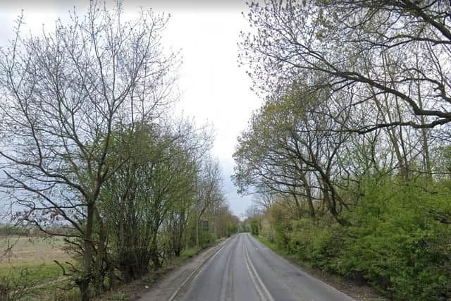 A white Nissan 307Z crashed into a tree as it drove along Hall Field Lane, towards Royston.