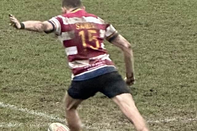 Tom Hodson kicked some vital goals for Sandal against Kendal. Picture: Justin English