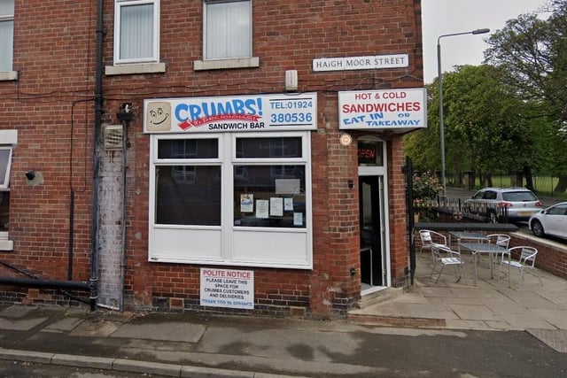 Crumbs on Eastmoor Road, Wakefield, has an average of 4.6 stars out of 5. One reviewer said: "Best sandwich shop in Wakefield, lovely staff make you feel welcome."