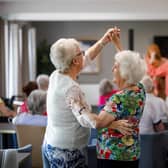 Margaret Oxley and Evelyn Howard dancing to Sandy Smiths entertainment