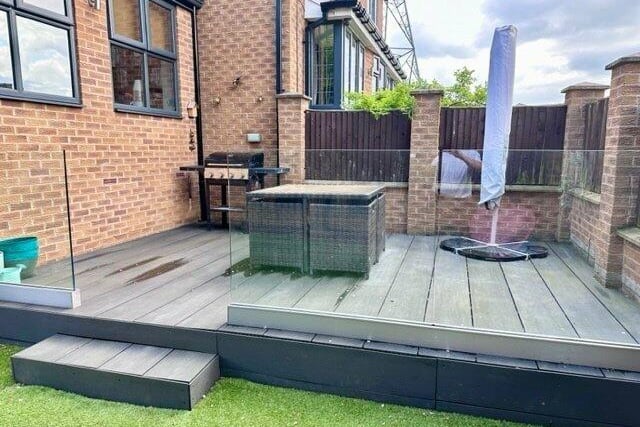 There is a raised patio area, fit with electrics for a hot tub, and is ideal for barbecues.