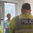 Yvette Cooper MP meeting with West Yorkshire Police's off -road bike team.