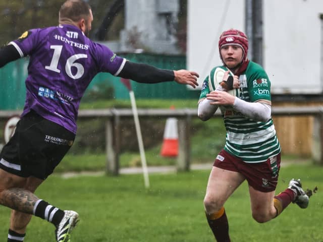 Sandal try scorer Will Forrest looks to go past a York defender. Picture: Simon Hall