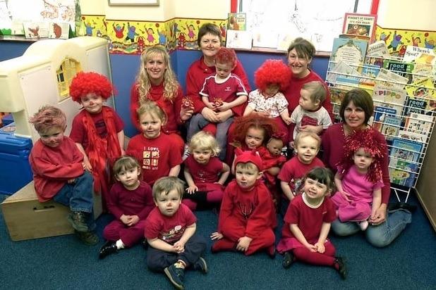 Big Hair day at Holy Trinity day nursery in aid of Comic Relief.