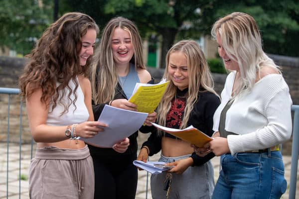 A Level results at Crossley Heath School, Halifax. Picture Bruce Rollinson