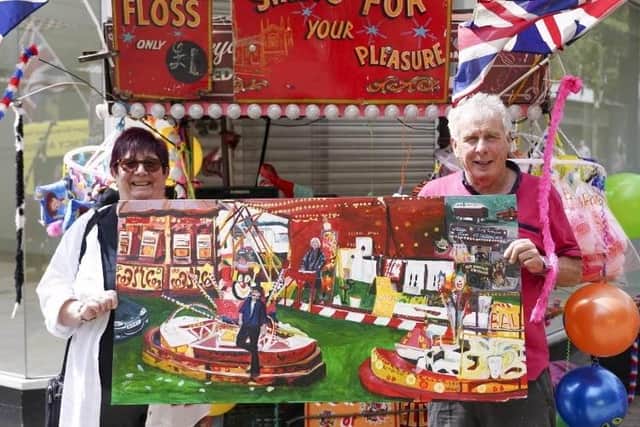 Allan Jones asked artist Julie Dawson Gledhill to recreate his life on the fairground in a painting.