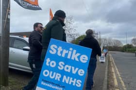 Wakefield ambulance workers joined the picket line at the city's ambulance station this morning.