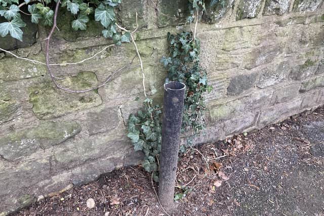 Royal Mail has yet to replace a post box which was stolen from Barnsley Road, Woolley, in March. LDRS image.