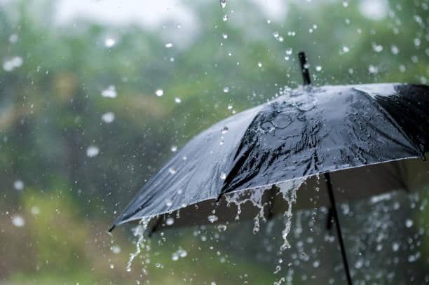 A yellow rain warning has been issued by the Met Office for the district.