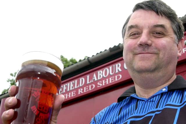 George Denton , Vice President of the Labour Club, outside the Red Shed, Wakefield, which has been named by CAMRA as Britains best real Ale Club.,