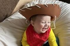 Stephanie Jade Forlow shared a photo of Theo, aged six months, as Woody from Toy Story.