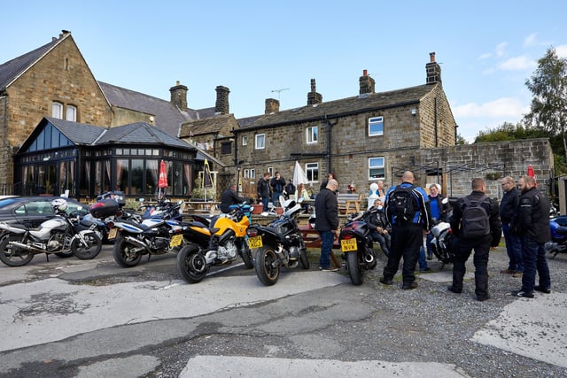 The bikers met up outside The Travellers Inn, a pub that Jules frequented often when he lived in Wakefield.