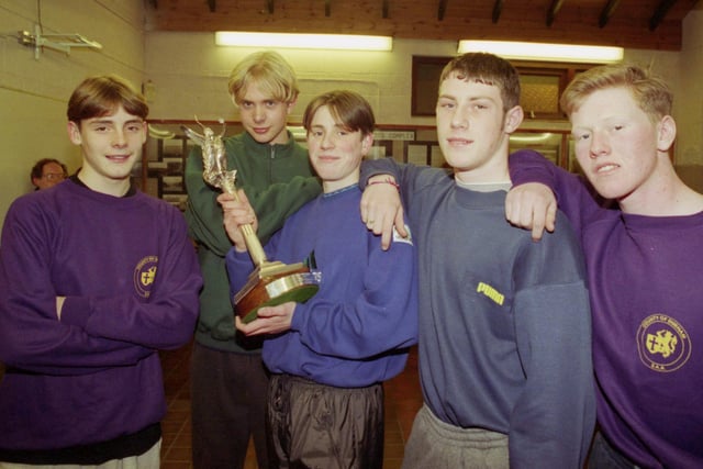 The youth squad of Sunderland Harriers with the trophy they won for winning the team title at the North of England cross-country championships at Birkenhead. Recognise anyone?