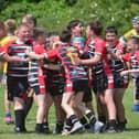 Eastmoor Dragons U12s celebrate their thrilling victory. Picture: MKS Photography