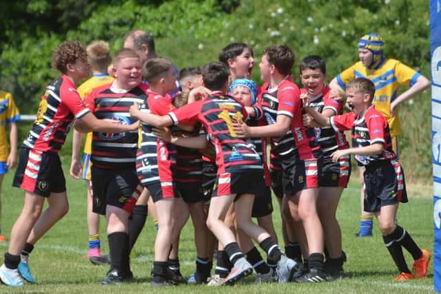 Eastmoor Dragons U12s celebrate their thrilling victory. Picture: MKS Photography