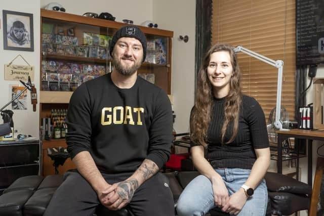 Owner of Tattoo Journey, Danny Tymon and tattooist Laura Robson, which will open in The Ridings on May 27.