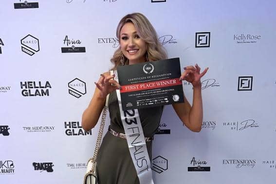 Freelance hairstylist Amy Jackson, 32, was awarded first place in the regional category for Yorkshire and Humber and second place in the national competition for Best Bridal Individual of the Year.