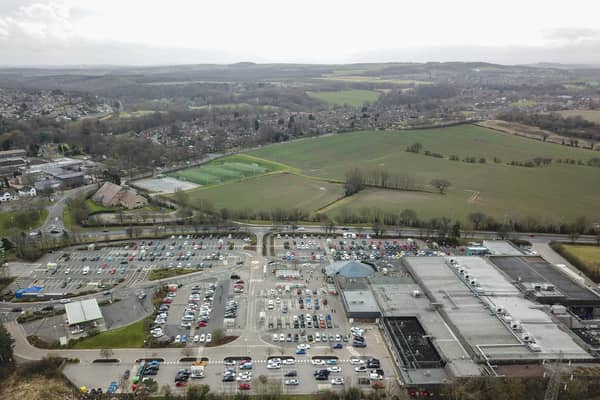 21-02-21 An aerial view of Asda supermarket in Wakefield. Picture by Scott Merrylees