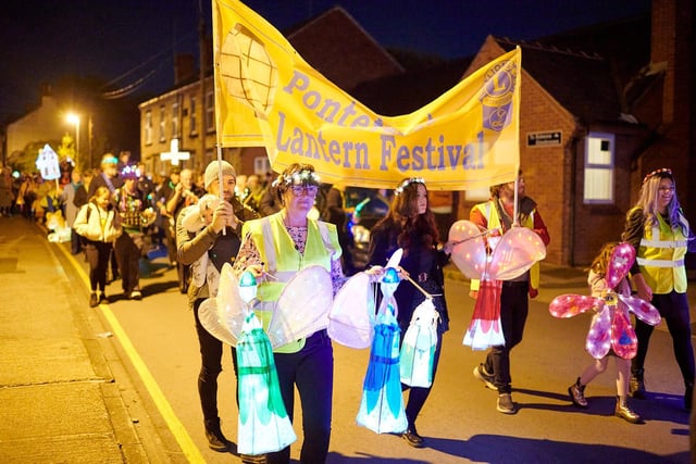 The illuminating event is extremely popular with hundreds coming to join Pontefract Lantern Parade
