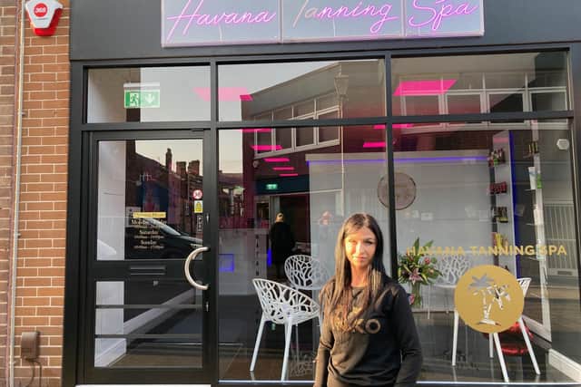 Violet Ruszczynska, owner of Havana Tanning Spa, had the windows of her shop smashed during an attempted break-in at her premises on Cross Street earlier this month.