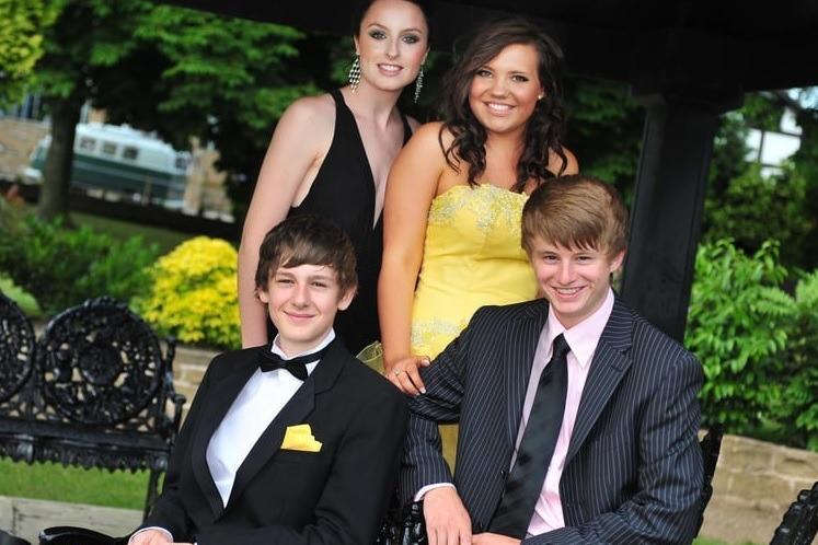 Luke, Sam, Harriett Spate and Jess were colour coordinated during their prom at the Kings Croft Hotel, Pontefract, in July 2010.