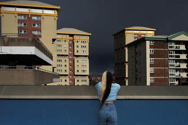 Hannah Starkey, Kirkgate Towers, 2022.