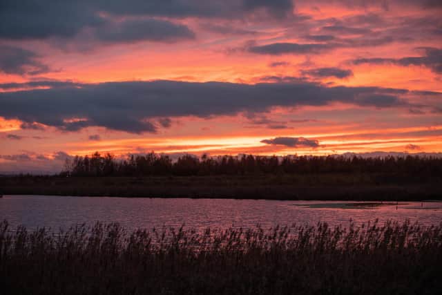 Sunset at Fairburn Ings.
15 November 2021.  Picture Bruce Rollinson