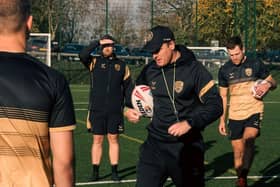 Ryan Carr in pre-season training with his Castleford Tigers players. Picture: Castleford Tigers