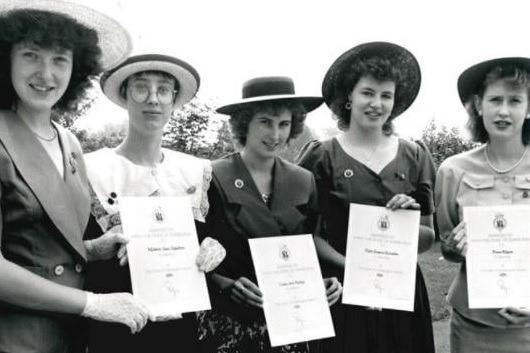 Former Crofton High School students receive their Duke of Edinburgh gold awards, 1991.
