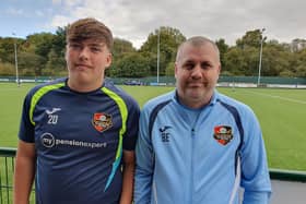 Tom Edwards pictured with dad Ben