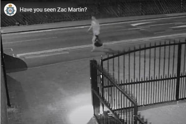 Officers have issued CCTV footage of Zac walking along Bingham Place just off Lingwell Gate Lane at around 11.43pm on May 25.