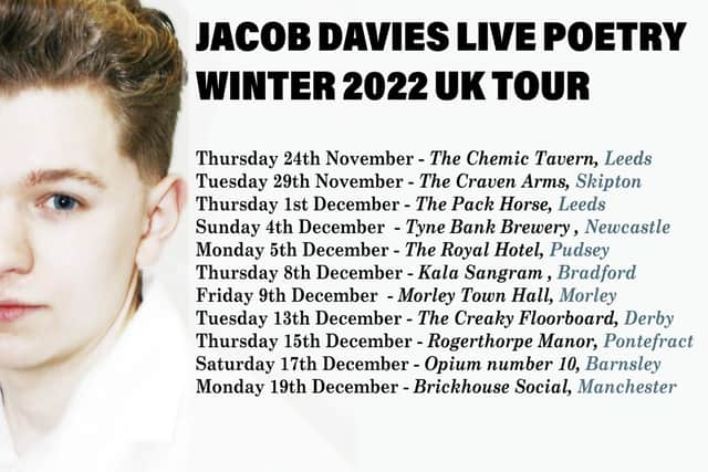 The dates and locations for Jacob's tour