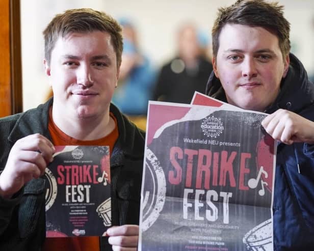 Teaching assistants Jack Pemberton and Pascal Bourke have organised the strike event in support of their colleagues. (Picture: Scott Merrylees)