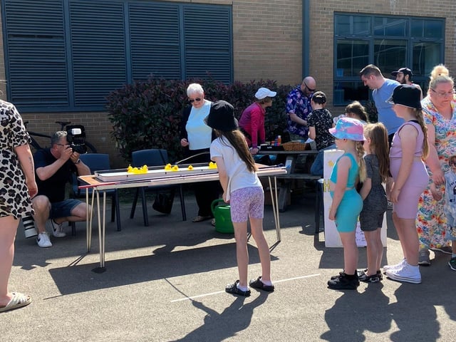 The event was so busy that the Hook-a-Duck ran out of prizes and the cake stall sold out!