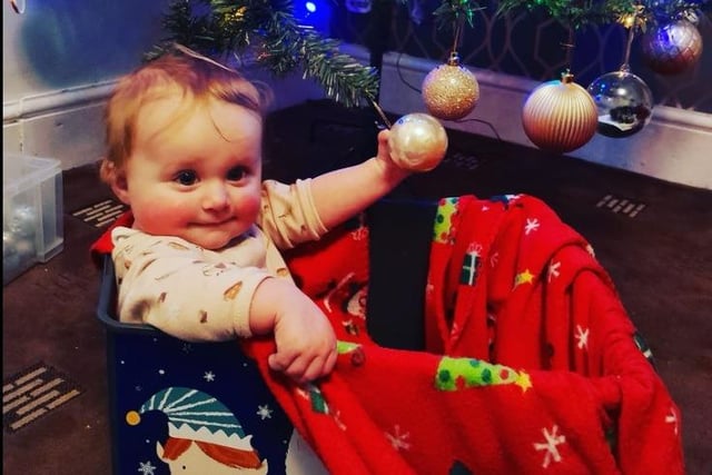 Phoebe's first Christmas, shared by Ellie Sayers.
