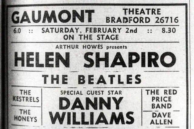 Advertisement for the opening night of the tour in Bradford.