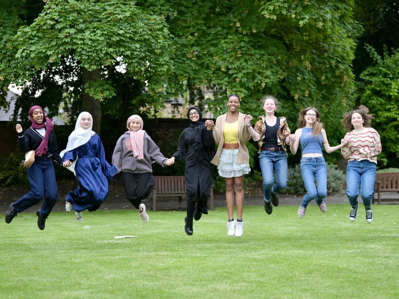 Students celebrate results at Wakefield Girls' High School
